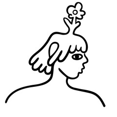 woman's day doodles in vector. Element for poster sticker design logo decoration prints