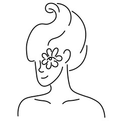woman's day doodles in vector. Element for poster sticker design logo decoration prints