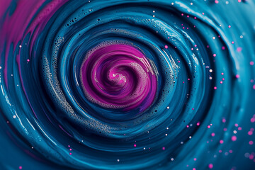 colorful detergent swirl inside a washing machine drum