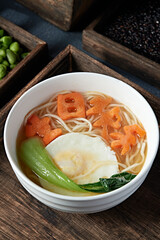 A bowl of longevity noodles birthday noodles