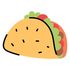 Vibrant Tasty Taco Illustration for Food Lovers