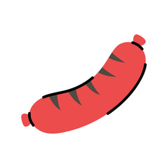 Vibrant Red Sausage Illustration for Food Designs