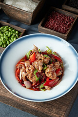 Hunan-style Spicy Stir-fried Bullfrog with Double Peppers