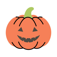Halloween Pumpkin with a Spooky Face Design