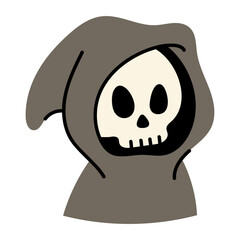 Playful Grim Reaper Icon with Cartoon Style