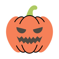 Spooky Halloween Pumpkin with Grinning Face