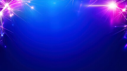 Pink And Purple Fireworks Burst On Blue Background