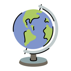 Colorful Globe Illustration for Educational Use