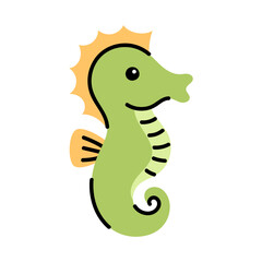 Cute Cartoon Seahorse Illustration for Kids