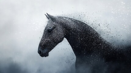 horse female human body sequin dress glamorous
