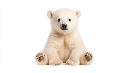 Playful polar bear cub arctic landscape wildlife photography snowy environment close-up view nature conservation