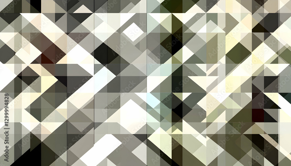 Poster abstract geometric background with grayscale and beige triangle patterns, ideal for modern designs a