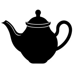 Elegant Tea Pot Silhouette Vector Perfect for Café & Kitchen Themes.