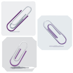 Levitating Paperclip – Deep Purple & Light Grey-