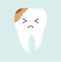 Dental Caries and Decayed Tooth Problem. Dental Care Illustration