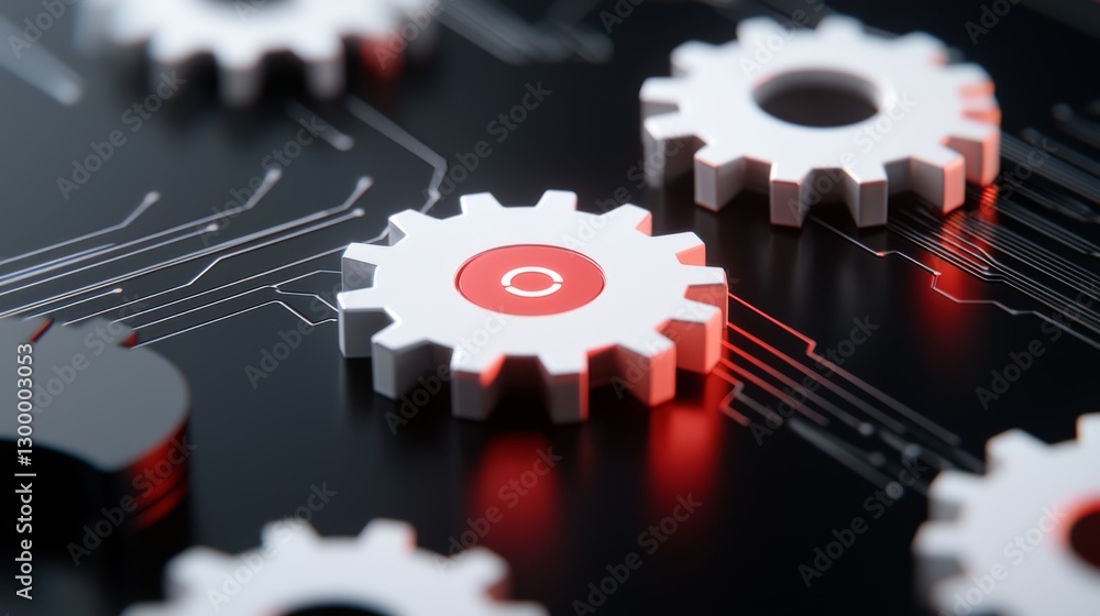 Aufkleber complex gears on a circuit board showcase modern technology and innovation in design and engineering