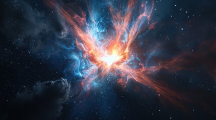 Vibrant Cosmic Explosion with Bright Colors in Deep Space