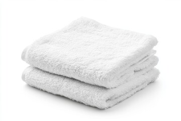 Soft and fluffy white towels stacked neatly. Perfect for your bathroom or spa setting. Add comfort and elegance to any space. Generative AI