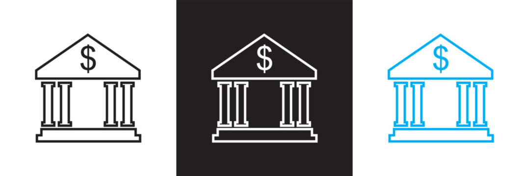 Loan and Credit  icons set. Mortgage, credit rating, calculator  icon.  Isolated on white and black background. Vector illustration. EPS 10