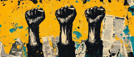 Halftone feminist protest illustration