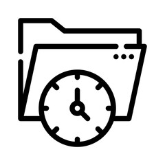 Icon Track Time With Style Outline