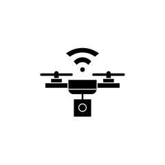 Smart Drone glyph icon