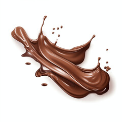 Chocolate splashes, milk chocolate, color sketch, icon, isolated on a white background, banner, signboard, without people, ai