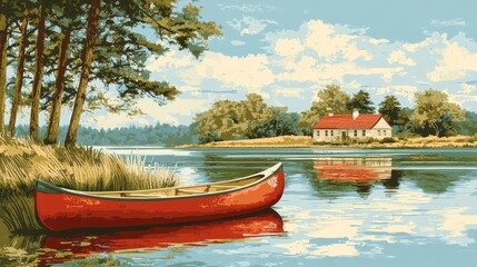Fototapeta premium Kayaking Adventures on Tranquil Waters