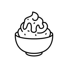 shaved ice icon vector, line style icon