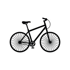 bicycle silhouette isolated on white background