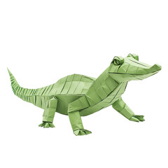 Fototapeta premium Paper Gharial Sculpture Isolated on Transparent background with Intricate Folded Design and Creative Craftsmanship