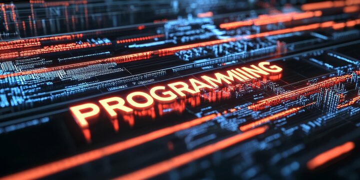 Abstract design featuring the word PROGRAMMING prominently displayed.