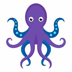octopus cartoon illustration on white background 
