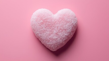 Fototapeta premium Pink Sugar Coated Heart on Pink Background
