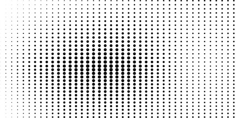 Halftone gradient. Dotted gradient, smooth dots spraying and halftones dot background seamless horizontal geometric pattern