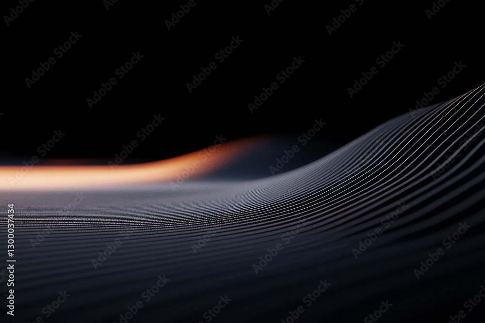 Poster A vibrant wave pattern composed of glowing particles creates a mesmerizing effect against a dark backdrop, highlighting shades of blue and violet