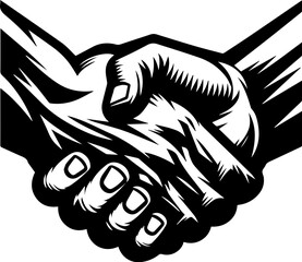 Respect Handshake Illustration – Symbol of Unity, Agreement, and Partnership