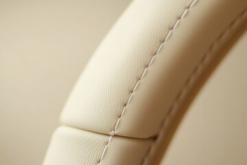 Cream Leather Upholstery Detail - Exquisite Stitching