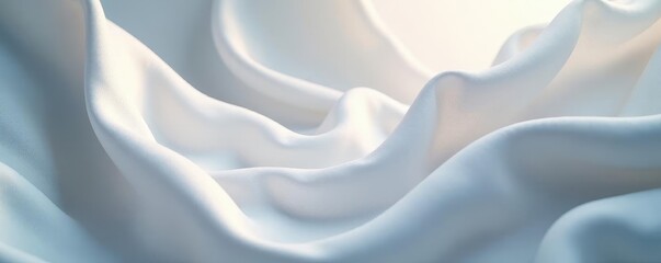 Obraz premium Swirling white fabric, dramatic light & shadow play , silk, lustrous, shadow