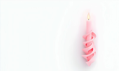 Elegant Pink Candle with Spiral Design and Soft Warm Glow