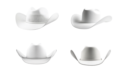 White cowboy hat isolated on white background.
