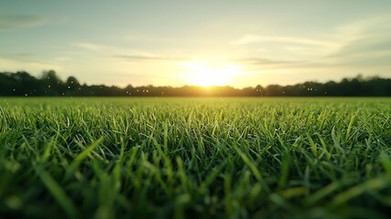 A peaceful time-lapse fusion of a countryside meadow from dawn to dusk, golden sunrise, lush greenery under midday light, soft sunset hues, fireflies appearing at night, a dreamy transition, rich in
