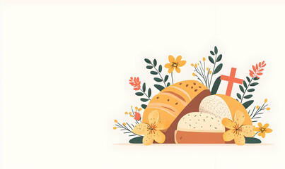 Colorful Bakery Items Surrounded by Flowers and Greenery