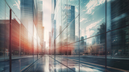 Fototapeta premium sunset in the city