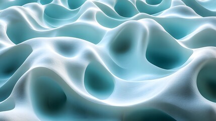 Obraz premium Abstract wavy texture with a surreal look that might evoke a sense of calmness, wonder, or the vastness of nature. The unique patterns and soft lighting create an interesting and dynamic visual