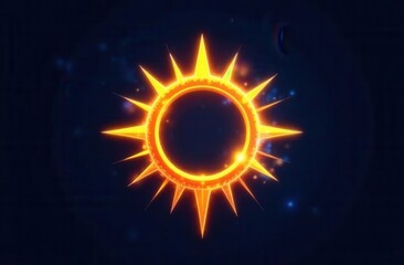 Glowing solar eclipse with radiant sunburst on dark background