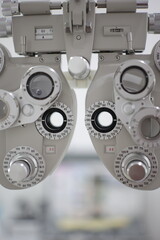 close up of a Phoropter 