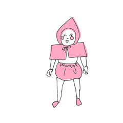 Fototapeta premium A baby wearing a hood is laughing