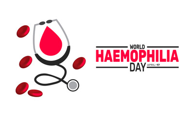 World Haemophilia Day. Holiday concept. suitable for placard, background,Greeting Card, Poster design template 
with text inscription, standard Social Media Post.