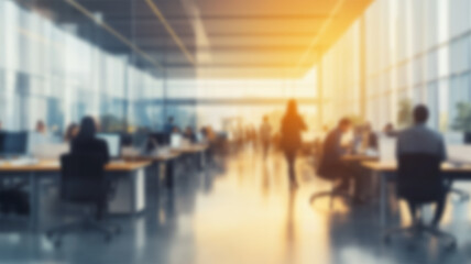 Out of Focus Contemporary Modern offices Workspace Background. AI Generated Images